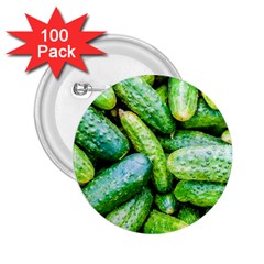 Pile Of Green Cucumbers 2 25  Buttons (100 Pack)  by FunnyCow