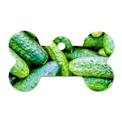 Pile Of Green Cucumbers Dog Tag Bone (two Sides) by FunnyCow