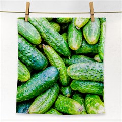 Pile Of Green Cucumbers Face Towel by FunnyCow