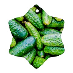 Pile Of Green Cucumbers Ornament (snowflake) by FunnyCow