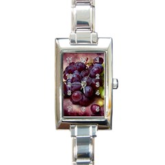 Red And Green Grapes Rectangle Italian Charm Watch