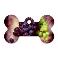 Red And Green Grapes Dog Tag Bone (two Sides) by FunnyCow