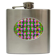 Roses And Other Flowers Love Harmony Hip Flask (6 Oz) by pepitasart