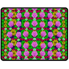 Roses And Other Flowers Love Harmony Double Sided Fleece Blanket (medium)  by pepitasart