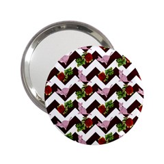 Cat Rose Chevron 2 25  Handbag Mirrors