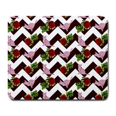 Cat Rose Chevron Large Mousepads