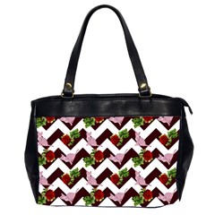 Cat Rose Chevron Oversize Office Handbag (2 Sides)