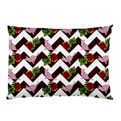 Cat Rose Chevron Pillow Case (two Sides)