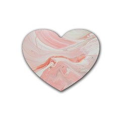 Pink Clouds Rubber Coaster (heart)  by WILLBIRDWELL