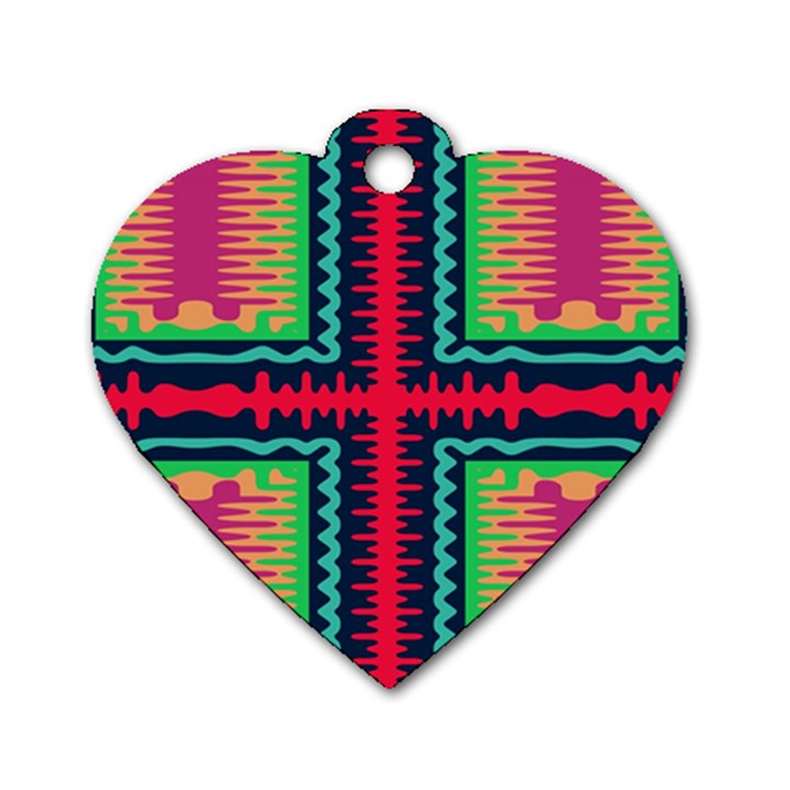 Waves in retro colors                                            Dog Tag Heart (One Side)