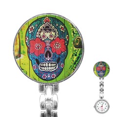 Mexican Skull Stainless Steel Nurses Watch by alllovelyideas