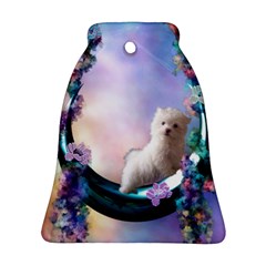 Cute Little Maltese Puppy On The Moon Bell Ornament (two Sides) by FantasyWorld7