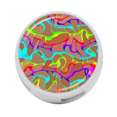 Colorful Wavy Shapes                                            4-port Usb Hub (one Side) by LalyLauraFLM