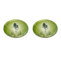 Wonderful Butterlies , Green Colors Cufflinks (oval) by FantasyWorld7