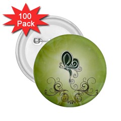 Wonderful Butterlies , Green Colors 2 25  Buttons (100 Pack)  by FantasyWorld7