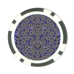 Blue Small Wonderful Floral In Mandalas Poker Chip Card Guard (10 Pack) by pepitasart