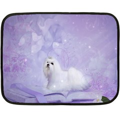 Cute Little Maltese, Soft Colors Fleece Blanket (mini) by FantasyWorld7