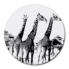 Giraffe  Round Mousepads by Valentinaart