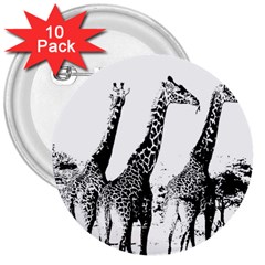 Giraffe  3  Buttons (10 Pack)  by Valentinaart