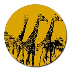 Giraffe  Round Mousepads by Valentinaart