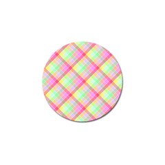 Pastel Rainbow Tablecloth Diagonal Check Golf Ball Marker by PodArtist