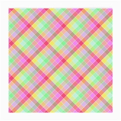 Pastel Rainbow Tablecloth Diagonal Check Medium Glasses Cloth by PodArtist