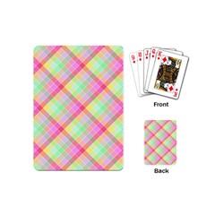 Pastel Rainbow Tablecloth Diagonal Check Playing Cards (mini) by PodArtist