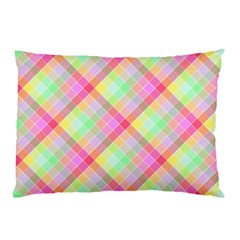 Pastel Rainbow Tablecloth Diagonal Check Pillow Case (two Sides) by PodArtist