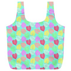 Pastel Rainbow Monstera Full Print Recycle Bag (xl) by PodArtist