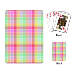 Pastel Rainbow Sorbet Ice Cream Check Plaid Playing Cards Single Design