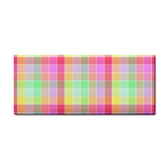 Pastel Rainbow Sorbet Ice Cream Check Plaid Hand Towel