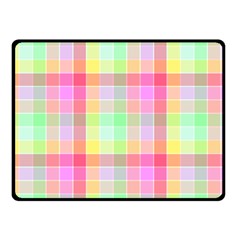 Pastel Rainbow Sorbet Ice Cream Check Plaid Fleece Blanket (Small)