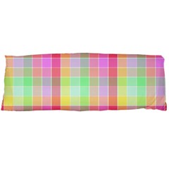 Pastel Rainbow Sorbet Ice Cream Check Plaid Body Pillow Case (Dakimakura)