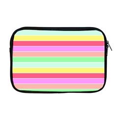 Pastel Rainbow Sorbet Horizontal Deck Chair Stripes Apple Macbook Pro 17  Zipper Case by PodArtist