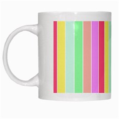 Pastel Rainbow Sorbet Deck Chair Stripes White Mugs by PodArtist