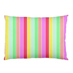 Pastel Rainbow Sorbet Deck Chair Stripes Pillow Case by PodArtist