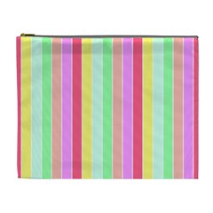 Pastel Rainbow Sorbet Deck Chair Stripes Cosmetic Bag (xl) by PodArtist