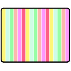 Pastel Rainbow Sorbet Deck Chair Stripes Fleece Blanket (medium) 