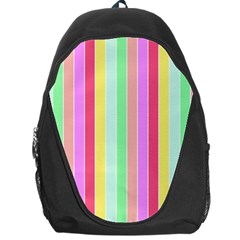 Pastel Rainbow Sorbet Deck Chair Stripes Backpack Bag by PodArtist