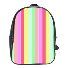 Pastel Rainbow Sorbet Deck Chair Stripes School Bag (xl) by PodArtist