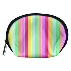 Pastel Rainbow Sorbet Deck Chair Stripes Accessory Pouch (medium) by PodArtist