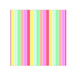 Pastel Rainbow Sorbet Deck Chair Stripes Small Satin Scarf (square) by PodArtist