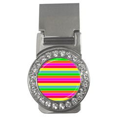 Neon Hawaiian Rainbow Horizontal Deck Chair Stripes Money Clips (cz) 