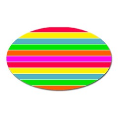 Neon Hawaiian Rainbow Horizontal Deck Chair Stripes Oval Magnet by PodArtist