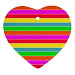 Neon Hawaiian Rainbow Horizontal Deck Chair Stripes Heart Ornament (Two Sides) Front