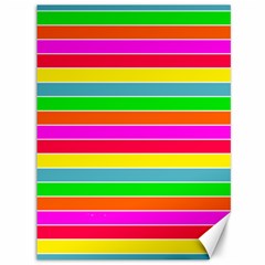 Neon Hawaiian Rainbow Horizontal Deck Chair Stripes Canvas 36  X 48  by PodArtist