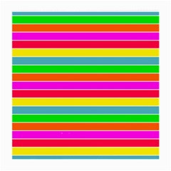 Neon Hawaiian Rainbow Horizontal Deck Chair Stripes Medium Glasses Cloth (2-side) by PodArtist