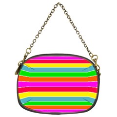 Neon Hawaiian Rainbow Horizontal Deck Chair Stripes Chain Purse (two Sides) by PodArtist