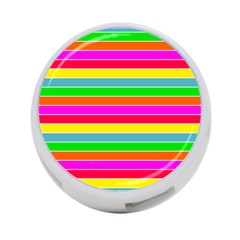 Neon Hawaiian Rainbow Horizontal Deck Chair Stripes 4-port Usb Hub (two Sides) by PodArtist