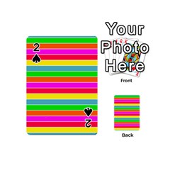 Neon Hawaiian Rainbow Horizontal Deck Chair Stripes Playing Cards 54 (mini) by PodArtist